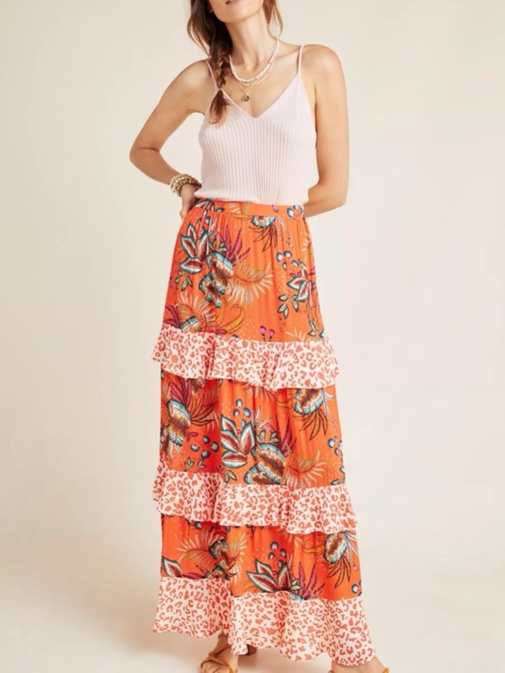 Farm Rio Jamima Tiered Maxi Skirt